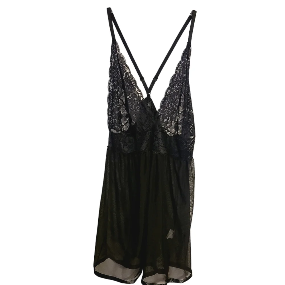 Avidlove | Women's Black Lace Chemise or Teddy (Size XL)